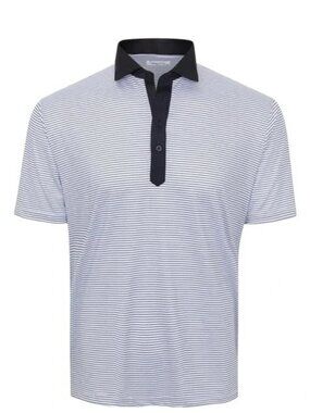 Men’s Collars & Co. Featherweight White/Black Short Sleeve Polo XL Relaxed NWT